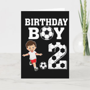 2 Years Old 2nd Birthday Boy Soccer Lover Party  Card