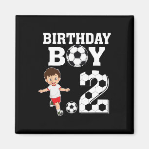 2 Years Old 2nd Birthday Boy Soccer Lover Party  Magnet
