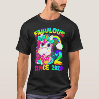 2 Years Old 2nd Birthday Unicorn Girl Fabulous Sin T-Shirt