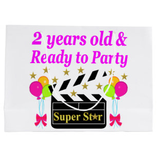 2 YEARS OLD AND READY TO PARTY SUPER STAR LARGE GIFT BAG
