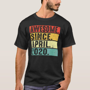 2 Years Old Awesome Since April 2020 2nd Birthday T-Shirt