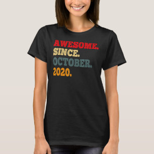2 Years Old  Awesome Since October 2020 2nd Birthd T-Shirt