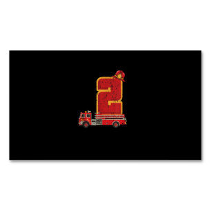 2 Years Old Birthday Boy Gifts Firefighter Magnetic Business Card