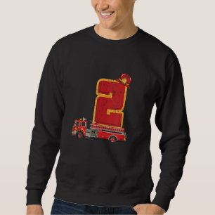2 Years Old Birthday Boy Gifts Firefighter Sweatshirt