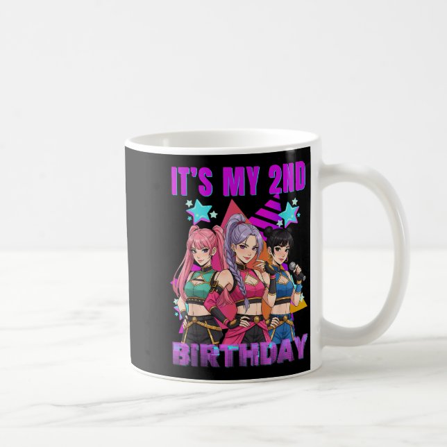 2 Years Old Birthday K P Kids 2nd Birthday Girls K Coffee Mug (Right)