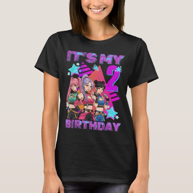 2 Years Old Birthday K P Kids 2nd Birthday Girls K T-Shirt (Front)
