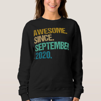 2 Years Old Funny Awesome Since September 2020 2nd Sweatshirt