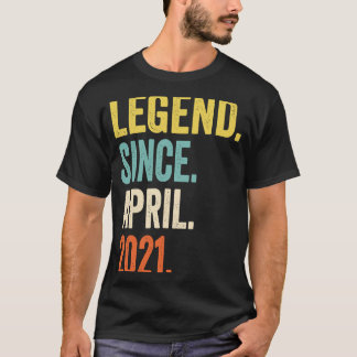 2 Years Old  Legend Since April 2021 2nd Birthday T-Shirt