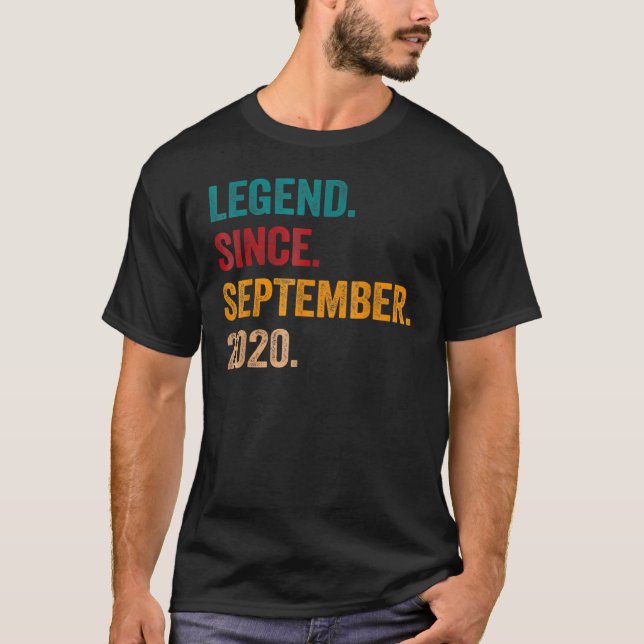 2 Years Old  Legend Since September 2020 2th Birth T-Shirt (Front)