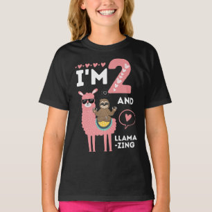 2 Years Old & Llamazing Funny 2nd Birthday T-shirt