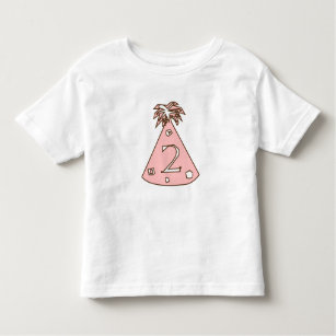 2 YEARS OLD- PINK BIRTHDAY HAT TODDLER T-Shirt