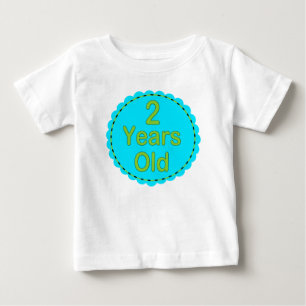2 Years Old Teal & Lime Baby Outfit T-Shirt