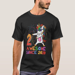 2 Years Old Unicorn Flossing 2Nd Birthday Girl Uni T-Shirt
