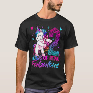 2 Years Old Unicorn Flossing 2nd Birthday Girl Uni T-Shirt