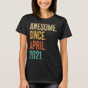 2 Years Old Vintage April 2021 2nd Birthday 1 T-Shirt