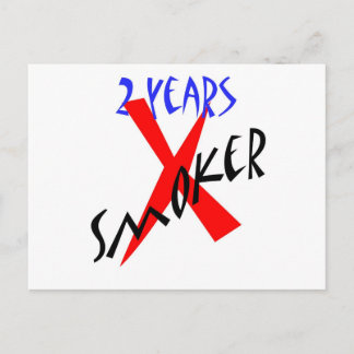 2 Years Red X-smoker Postcard