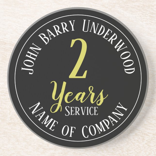 2 Years Service Staff Award Coaster (Front)