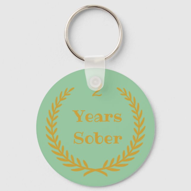 2 Years Sober Keychain for Addiction Recovery (Front)