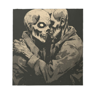 2 zombies hugging each other notepad