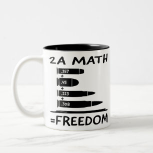 2A Math = Freedom #USAPatriotGraphics ©WhiteTige Two-Tone Coffee Mug