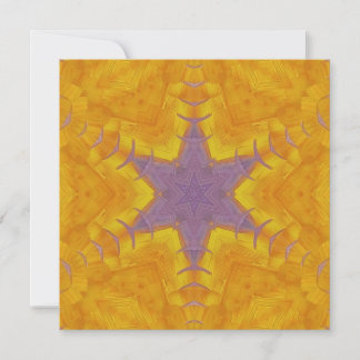 2A Unique Colourful Orange Purple Star Mandala Card