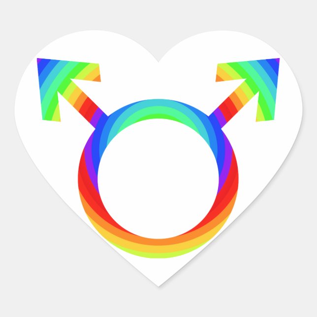 2become1 Gay Pride Heart Sticker (Front)