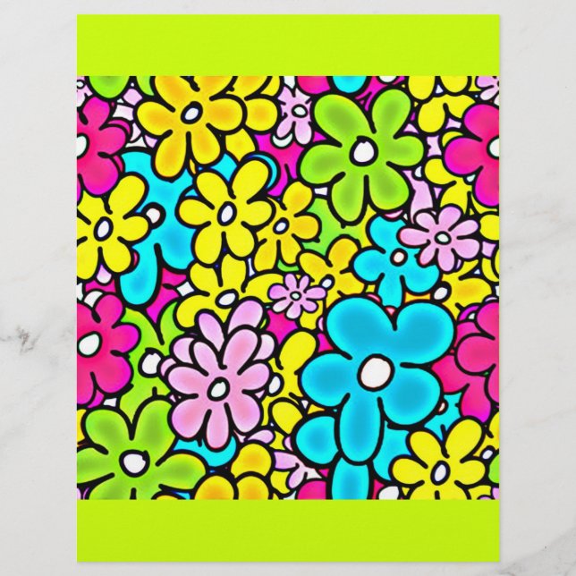 2bght BRIGHT COLORFUL FLOWERS PATTERN FUN PARTY Y Flyer (Front)