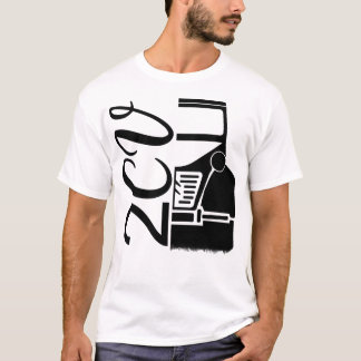 2CV Deux Chevaux Black Chic Script Font Typografie T-Shirt