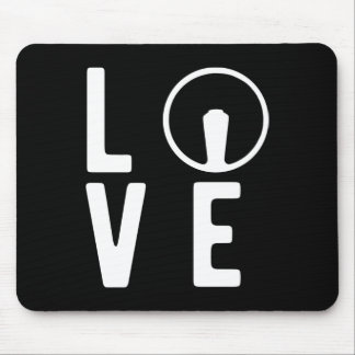 2CV Deux Chevaux Minimalist Love Typography Mouse Pad