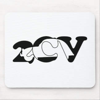 2CV Deux Chevaux Oldtimer Silhouette Typography Mouse Pad