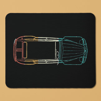 2cv Deux Chevaux Rainbow Blueprint Mouse Pad