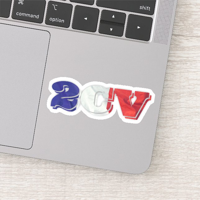 2CV Deux Chevaux Red White Blue French Flag (Detail)