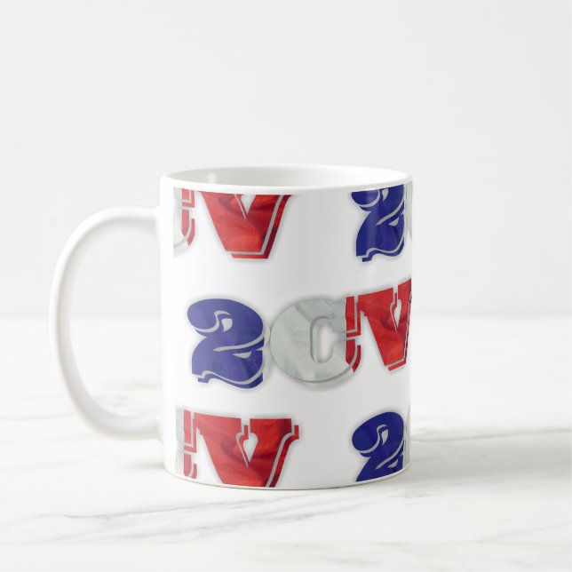 2CV Deux Chevaux Red White Blue French Flag Coffee Mug (Left)