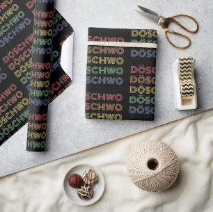 2CV Döschwo Deux Chevaux Typography Wrapping Paper