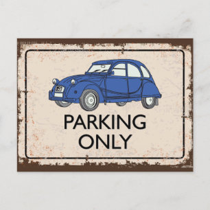 2CV Parking Only Postcard