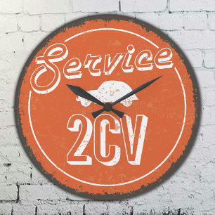 2CV Service Vintage Large Clock