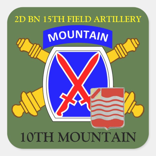 2D BN 15TH FIELD ARTILLERY 10TH MOUNTAIN STICKERS (Front)
