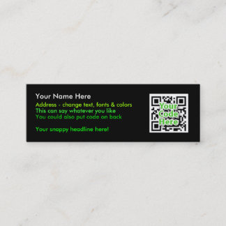 2D Code Business Cards - Skinny, Black