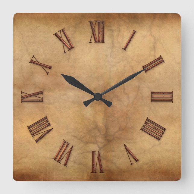 2D Copper on Parchment-effect Modern Art Clock (Front)