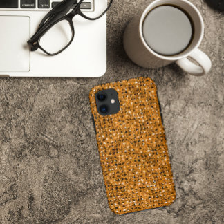 2D Flat, Printed, Gold Faux Jewels iPhone 5 Case