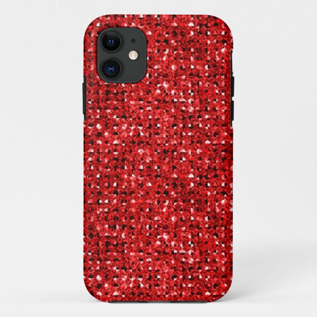 2D Flat, Printed, Red Faux Jewels iPhone 5 Case (Back)