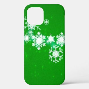 2d illustration. Snowflakes on background. Holy Ch iPhone 12 Case