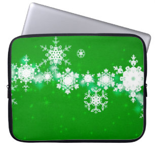 2d illustration. Snowflakes on background. Holy Ch Laptop Sleeve