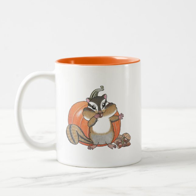 2designs Cute Chipmunk Squirrel Halloween Mug  (Left)