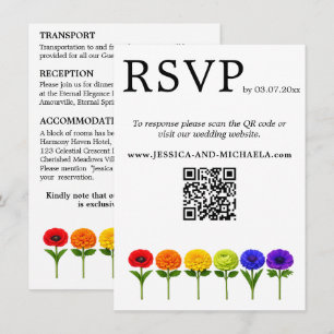 🌈 2in1 RSVP+Details LGBTQ Flourish Together Enclosure Card