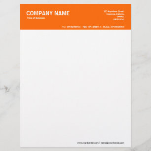 2in Colour Header - Orange FF6600 Custom Letterhead
