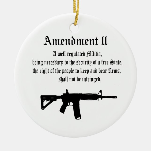 2nd Amendment Ceramic Ornament (Front)