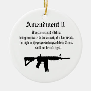 2nd Amendment Ceramic Ornament