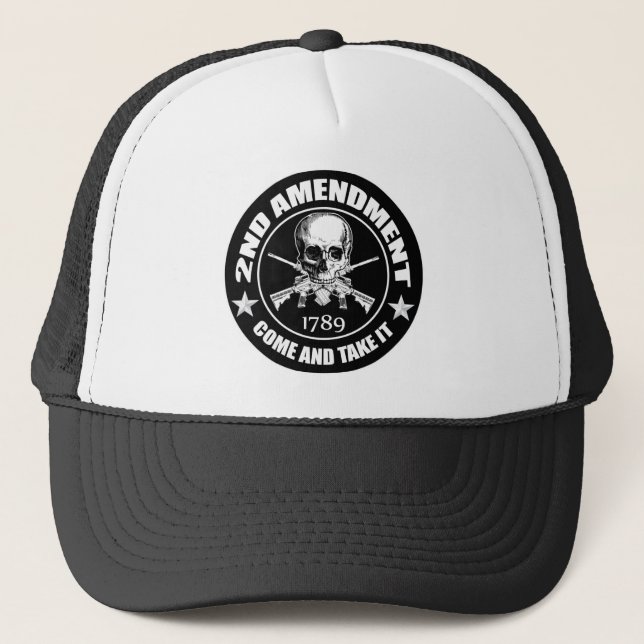 2nd Amendment Come And Take It Skull And AR's Trucker Hat (Front)