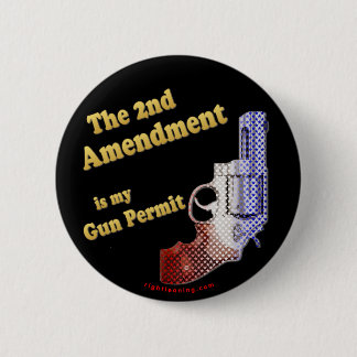 2nd amendment gun permit 6 cm round badge